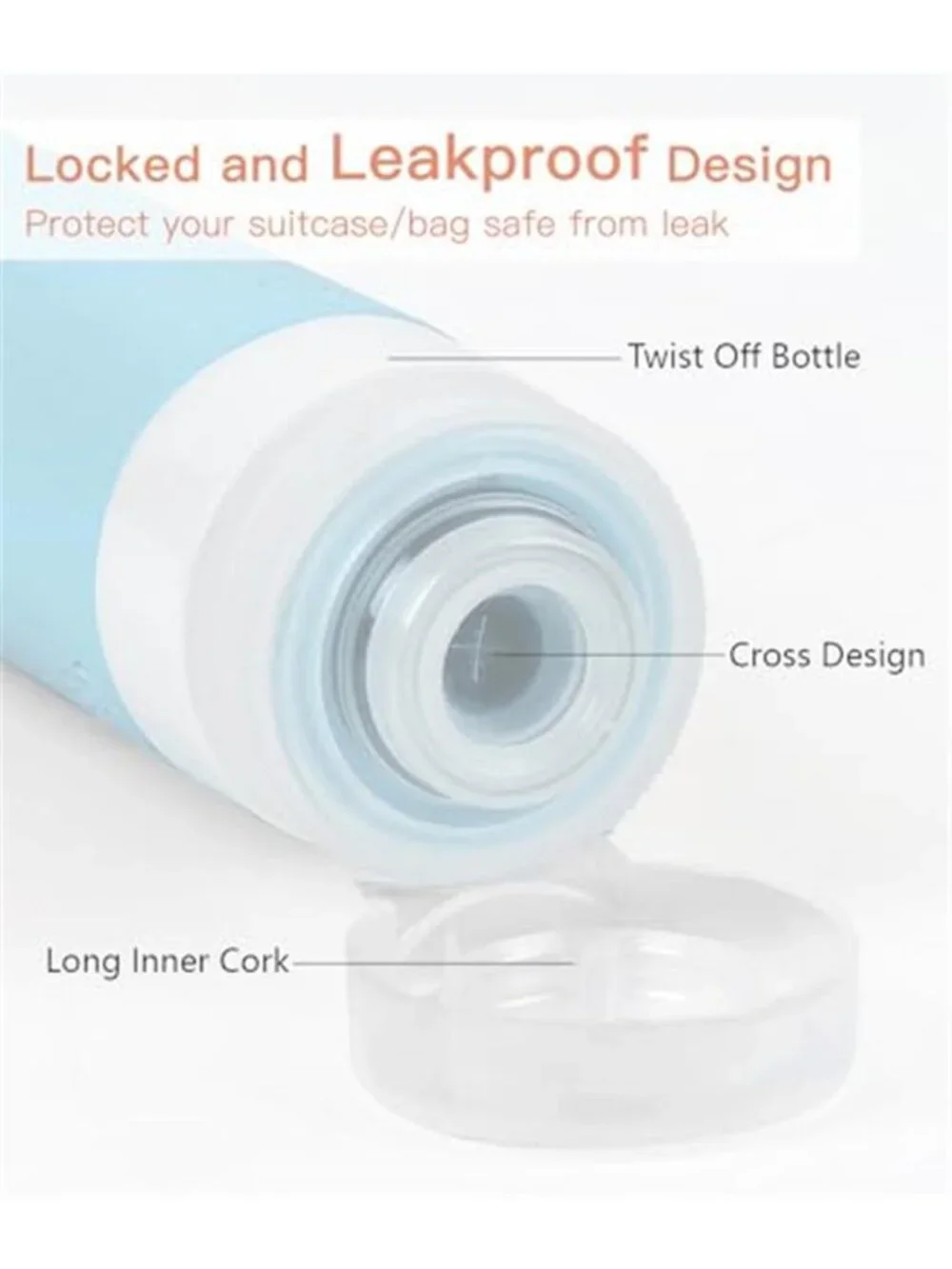 Leakproof TSA Approved Travel Bottles 3 Oz Refillable Silicone Toiletry Set